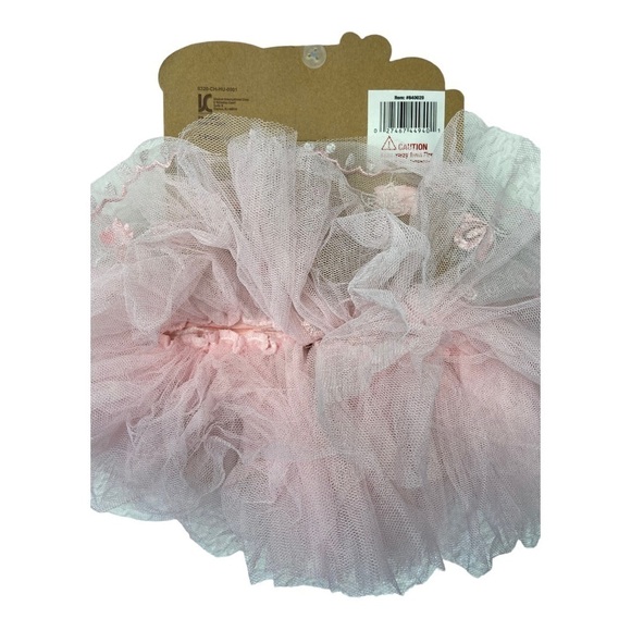 So ‘Dorable Pink￼ Grey Floral Fancy Tulle Tutu 2 PC Set Baby Girl Size 0-6M NWT - Picture 3 of 9